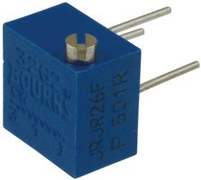 BOURNS RJR26FP501R Trimmer, Multi Turn, Cermet, Side Adjust, 500 ohm, Through Hole, 12 Turns