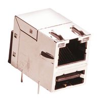 BEL MAGNETIC SOLUTIONS 0821-1X1T-43-F Modular Connector, Single USB, RJ45 Jack with USB, 1 x 1 (Port), 8P8C, Cat5e, Through Hole Mount