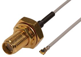 SIRETTA ASMGB010YD113S11 RF / Coaxial Cable Assembly, 6GHz Frequency, 3.9 ", 100 mm, 1.13mm, IPEX MHF5L Right Angled Plug