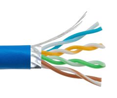 L-COM TFC628A-BL-100F Networking Cable, Shielded, Cat6a, 28 AWG, 100 ft, 30.48 m
