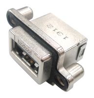 AMPHENOL COMMUNICATIONS SOLUTIONS MUSBRA11130 USB Sealed Connector, USB Type A, USB 2.0, Receptacle, 4 Position, Panel Mount, IP67
