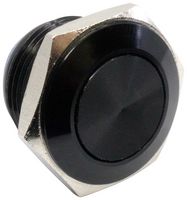 E-SWITCH PV2F24011 Vandal Resistant Switch, PV2 Series, 0.63 ", SPST-NO-DM, Off-(On), Round Flat, Black, Anodized