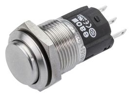 E-SWITCH PV4H230NN Vandal Resistant Switch, Nickel, PV4 Series, 19 mm, SPDT, On-On, Round Raised Flat, Natural