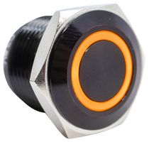 E-SWITCH PV6F24011-3L1 Interruptor (Switch) Antivandalismo, Iluminación de anillo, PV6 Series, 0.63 ", SPST-NO-DM