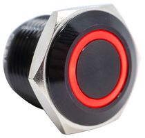 E-SWITCH PV6F24011-311 Interruptor (Switch) Antivandalismo, Iluminación de anillo, PV6 Series, 0.63 ", SPST-NO-DM