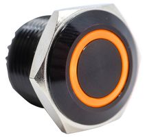 E-SWITCH PV6F24011G-321 Interruptor (Switch) Antivandalismo, Iluminación de anillo, PV6 Series, 0.63 ", SPST-NO-DM