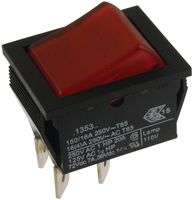 ARCOLECTRIC / BULGIN LIMITED C1353AABR2 Interruptor (Switch) de Balancín, Encendido-apagado, DPST, con Iluminación, Panel Mount, Rojo