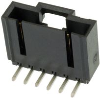 MOLEX 70553-0005 Cabezal de Pin, Cable-a-Tarjeta, 2.54 mm, 1 Líneas, 6 Contactos, THT (Through Hole) Ángulo Recto