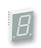 FORGE FN1-0801B230SGW 7 Segment LED Display, High Intensity, Blue, 10 mA, 3.7 V, 9 mcd, 1, 20.4 mm