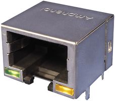 AMPHENOL COMMUNICATIONS SOLUTIONS RJE73-188-00411 Modular Connector, RJ45 Jack, 1 x 1 (Port), 8P8C, Through Hole Mount