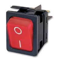 ARCOLECTRIC / BULGIN LIMITED C6053ALBR2-1197W-B Interruptor (Switch) de Balancín, Encendido-apagado, DPST, con Iluminación, Panel Mount, Rojo
