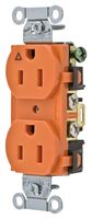 HUBBELL WIRING DEVICES IG15CR Conector de Entrada de Potencia, NEMA 5-15R, Hospital Grade Power Entry, 15 A, Naranja