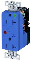 HUBBELL WIRING DEVICES HBL8362SA Conector de Entrada de Potencia, NEMA 5-20R, Hospital Grade Power Entry, 20 A, Azul, Termoplástico