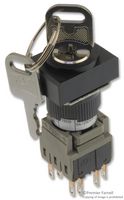 TE CONNECTIVITY - ALCOSWITCH 164J2A22 Interruptor de Llave, Apagado-Encendido, 4PDT-2NO, DPDT-NC, Serie Command, 2 Posiciones, Soldable