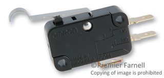 ARATAS V-10G4-1C24-K Interruptor Microswitch, Snap Action, Palanca con Roldana Simulada, SPDT, Conexión Rápida, 10 A