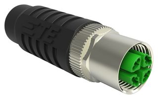 TE CONNECTIVITY 1-2315715-2 Conector para Sensor, M12, Female, 8 Contactos, Crimpado Hembra, Montaje en Cable Recto