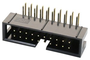 MULTICOMP PRO MC-254-24-00-RA-DIP Cabezal de Pin, Ángulo Recto, Cable-a-Tarjeta, 2.54 mm, 2 Líneas, 24 Contactos