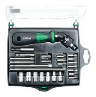 PRO'S KIT SD-2314M Juego de Desarmadores, Matraca, Torx T15 - T20, Punta Plana 3mm - 7mm, Phillips PH0 - PH2, 25 Piezas