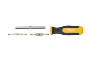 PRO'S KIT 1PK-SD006 Juego de Desarmadores, Magnético, Plano 5mm - 6mm, Phillips PH1 - PH2, 6 Piezas