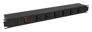 HAMMOND 1583T12A1BKX Power Distribution, 12 Outlets, 125 V, 15 A, 67.6 mm, 483 mm, 1.83 m
