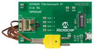 MICROCHIP ADM00665 Tarjeta Evaluación, Convertidor Datos, Termocople EMF a Grados Celcius, Filtro Digital Programable