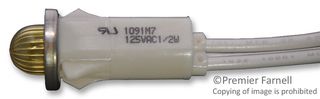 VCC / VISUAL COMMUNICATIONS COMPANY 1091M7-125VAC LED Panel Mount Indicator, Dome, 1091M Series, Yellow, 125 VAC, 12.7 mm, Not Rated
