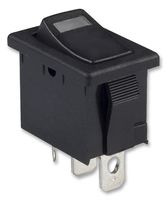 E-SWITCH R1966ABLKBLKEFRED Interruptor (Switch) de Balancín, Encendido-apagado, SPST, con Iluminación, Panel, Snap-In, Negro