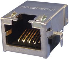 AMPHENOL COMMUNICATIONS SOLUTIONS RJE71-188-1401 Modular Connector, RJ45 Jack, 1 x 1 (Port), 8P8C, Cat6, Through Hole Mount