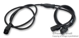 VOLEX 17268A Cable de Alimentación, 18 AWG, IEC 60320 C14 a IEC 60320 C13, 1.8 m, 10 A, 250 VAC, Negro
