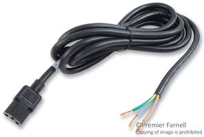 VOLEX 17521 10 B1 Cable de Alimentación, 16 AWG, IEC 60320 C13 a Extremo Libre, 3 m, 13 A, 125 VAC, Negro