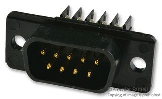 AMP - TE CONNECTIVITY 745203-9 Conector D Sub, DB9, Estándar, Macho, Serie Amplimite HDE-20, 9 Contactos, DE, IDC / IDT