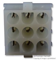 AMP - TE CONNECTIVITY 350432-1. Cabezal de Pin, UL94V-2, Cable-a-Tarjeta, 6.35 mm, 3 Líneas, 9 Contactos, Recto Agujero Pasante