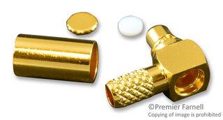 AMPHENOL RF 262103 RF / Coaxial Connector, MMCX Coaxial, Right Angle Plug, Crimp, 50 ohm, RG174, RG188A, RG316, Brass