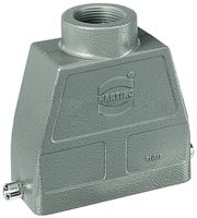 HARTING 09300240441 Conector Uso Rudo, Entrada Superior PG29, 2 Clavijas, Alto Perfil, Capucha, Entrada Superior