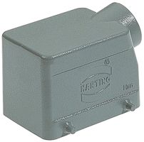 HARTING 09200321520 Heavy Duty Connector, PG21 Side Entry, 4 Pegs, Low Profile, Hood, Side Entry, Aluminum Body
