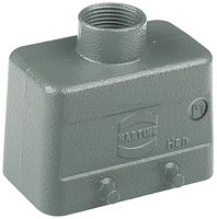 HARTING 19300101420 Conector Uso Rudo, M20, Entrada Superior, 4 Clavijas, Bajo Perfil, Capucha, Entrada Superior