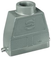 HARTING 09300100443 Heavy Duty Connector, Entrada Superior PG29, 2 Clavijas, Alto Perfil, Capucha, Entrada Superior