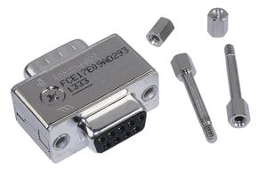 AMPHENOL COMMUNICATIONS SOLUTIONS FCE17E09AD293 Adaptador para Conector D Sub, D-Sub Estándar, Plug, 9 Posiciones, D-Sub Estándar, Receptacle