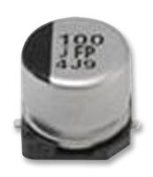 PANASONIC EEE-TQV101XAP. Capacitor Electrolítico de Aluminio SMT, Lata Radial - SMD, 100 µF, 35 V, 0.3 ohm