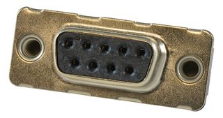AMPHENOL COMMUNICATIONS SOLUTIONS D09S24A6RL09LF D Sub Connector, DB9, 9 Contacts, Receptacle, Solder, DE, FCI D Series, Steel Body