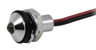 VCC / VISUAL COMMUNICATIONS COMPANY CD-1-8712-9909-I LED Panel Mount Indicator, White, 12 VDC, 6 mm, 20 mA, 250 mcd, IP67