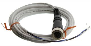 OMEGA M12CFM-P24STPC-SFSR-FL-3 Sensor Cable, 4 Pos, M12 Receptacle, Free End, 4 Positions, 3 m, 9.8 ft, M12CFM RTD Series
