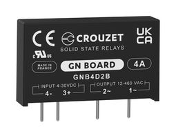 CROUZET GNB4D2B Solid State Relay, 4 A, 460 VAC, Through Hole, PC Pin, Zero Crossing