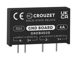 CROUZET GNDB4D2D Solid State Relay, 4 A, 60 VDC, Through Hole, PC Pin, DC Switch