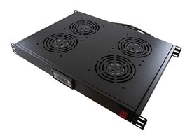 L-COM LC1UFNSH4ECUL110VTC Fan Unit, Rack Mount, AC-EC, 4 Fans, 397.68 CFM, 110 VAC, 1U, Steel, Black, 1.75" H x 19" W x 13" D