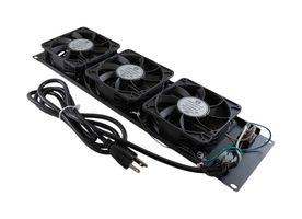 L-COM LC3UFNSH3ECUL110V Unidad Vent, Montaje Rack, AC-EC, 3 Vent, 298.26 CFM, 110VCA, 3U/Acero, Negro, 5.25" x 19" x 1.57"