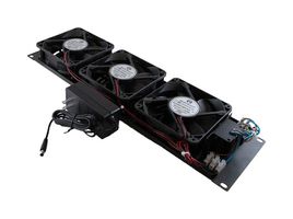 L-COM LC3UFNSH3UL12DC Unidad Vent, Montaje Rack, 3 Vent, 391.35 CFM, 12VCD, 3U, Acero, Negro, 5.25" H x 19" A x 1.57" F