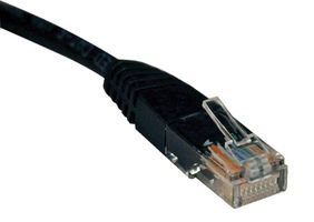 EATON TRIPP LITE N002-001-BK Ethernet Cable, Cat5e, Cat5e, RJ45 Plug to RJ45 Plug, UTP (Unshielded Twisted Pair), Black, 300 mm