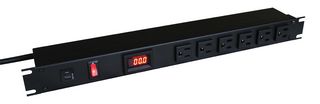 HAMMOND 1589T6F1BKRRAM Power Distribution, 6 Outlets, 125 V, 20 A, 67.6 mm, 483 mm, 1.83 m