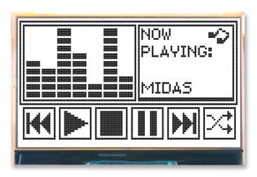 MIDAS DISPLAYS MCCOG240128A6W-FPTLW Graphic LCD, 240 x 128, Black on White, 5V, Parallel, SPI, No Font, Transflective